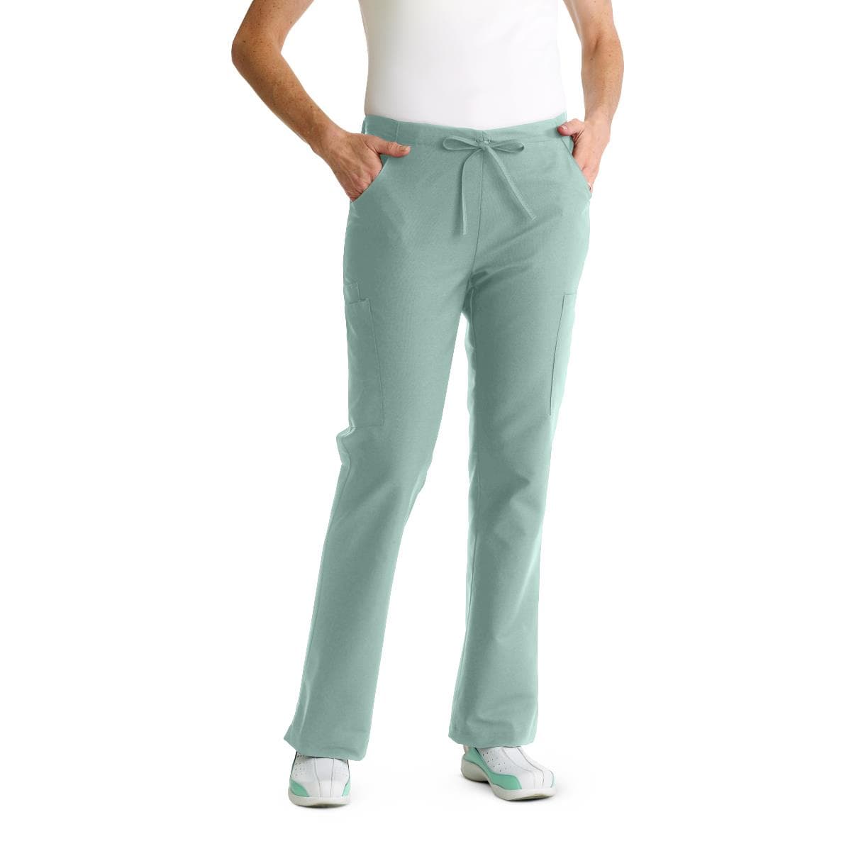 Medline ComfortEase Women's Modern Fit Regular Inseam Cargo Scrub Pant, Seaspray, Small - Each - Image 1