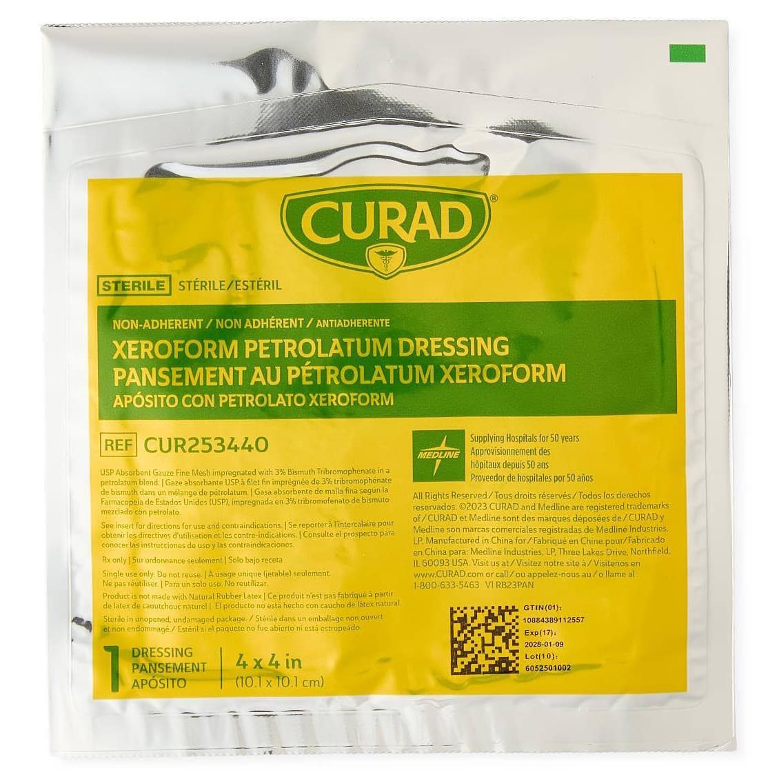 Curad Non Adherent Xeroform Petrolatum Gauze Dressing - Image 5