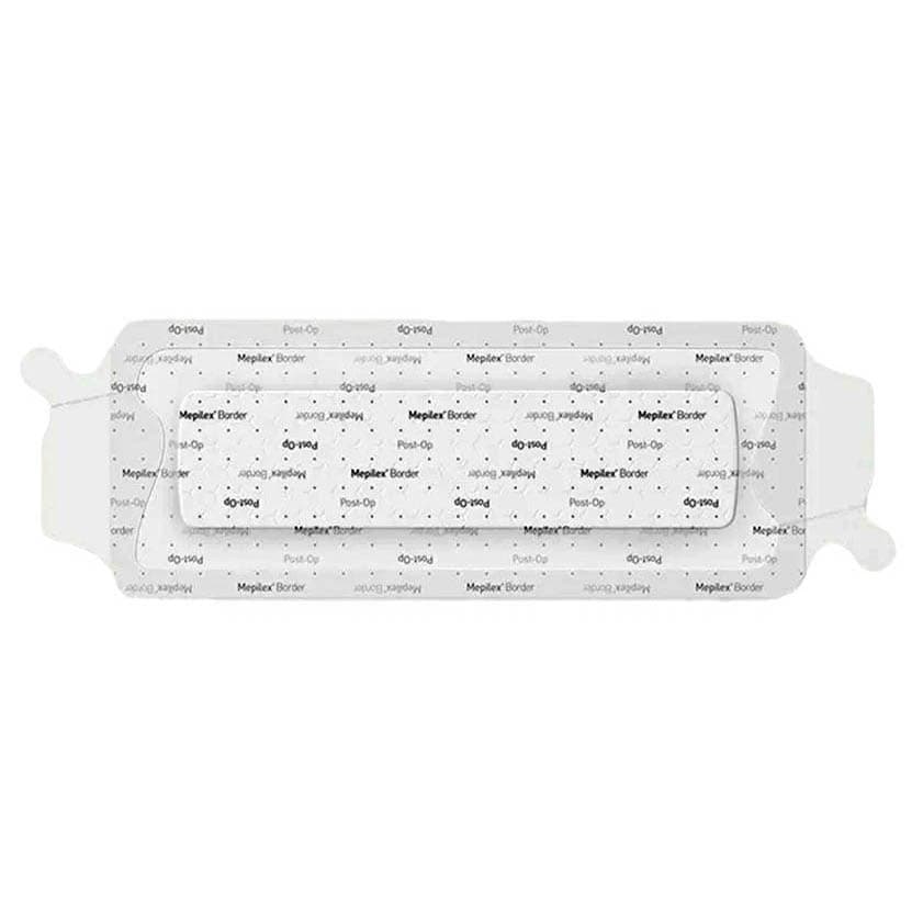 Mepilex Border Post-Op Silicone Adhesive Foam Dressing, 4 x 12 Inch - Each - Image 1