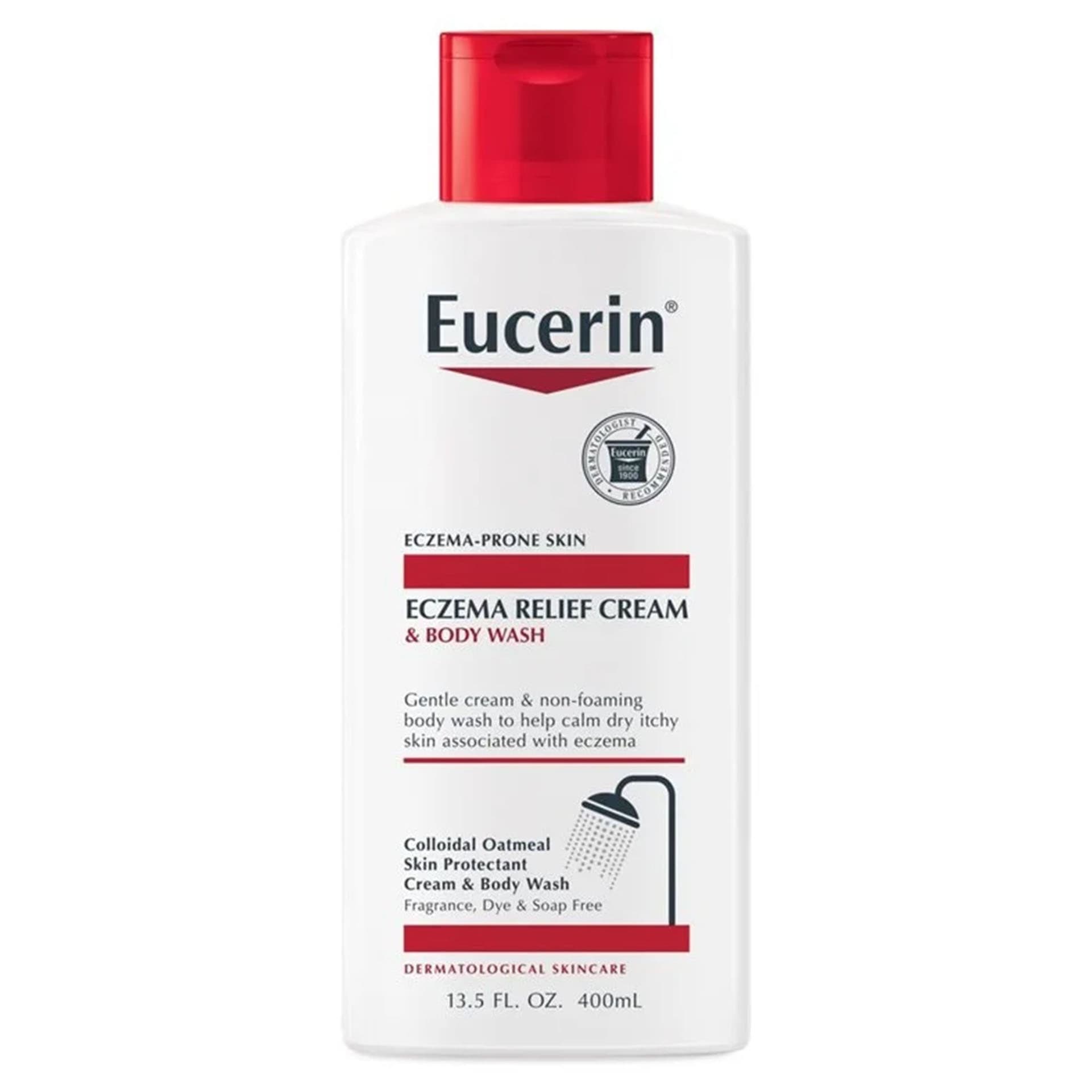 Eucerin Eczema Relief Cream & Body Wash, 2 % Strength, Unscented, 13.5 oz - Each - Image 1
