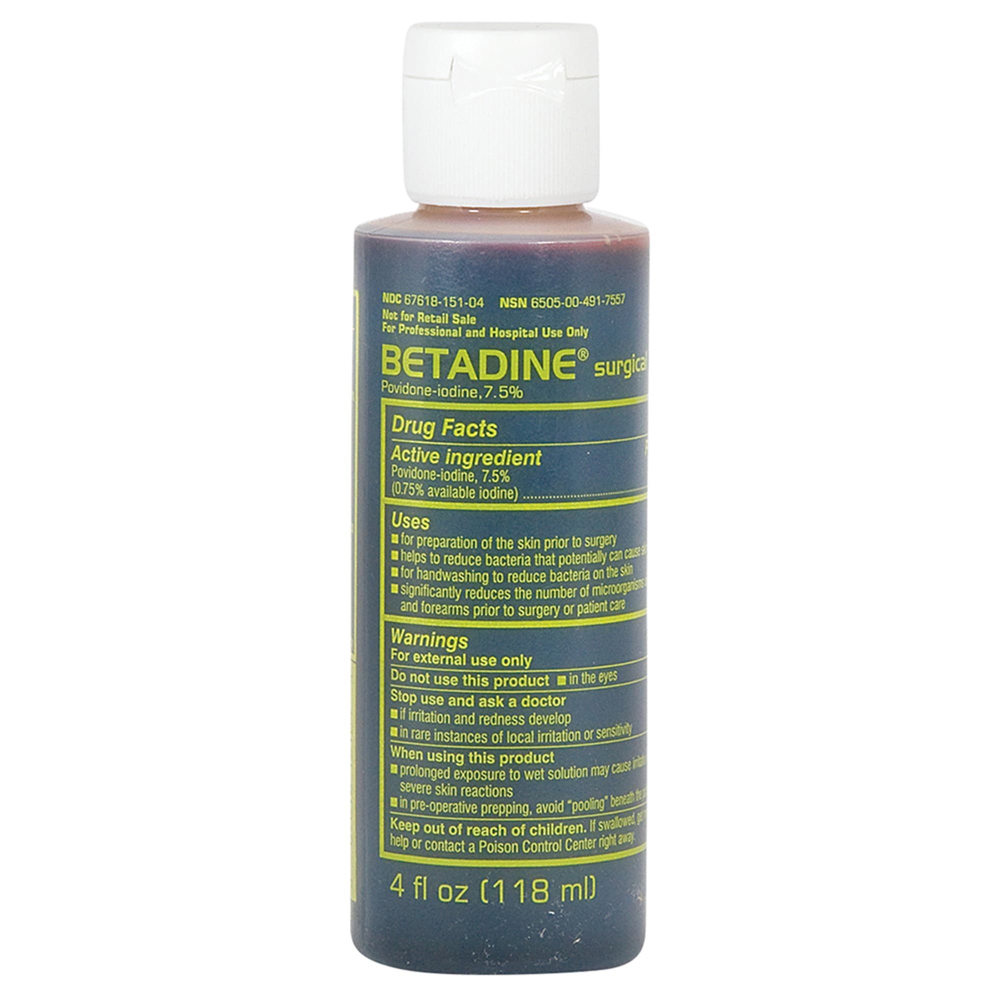 Betadine Surgical Scrub Solution Povidone-Iodine, 7.5% Strength, 4 oz - Image 2