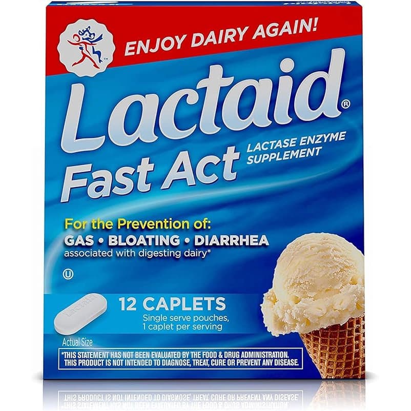 Lactaid Fast Act Lactaze Enzyme Caplets, 12 Count - Each - Image 1