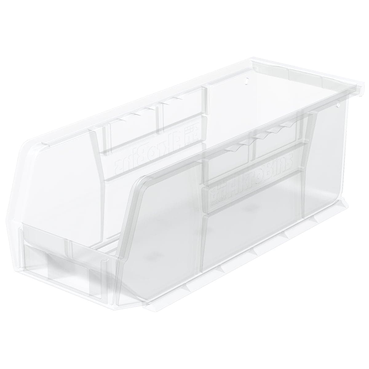 Akrobins 20 lbs Storage Bin, Clear, 10-7/8" L x 4-1/8" W x 4" H - Carton of 12 - Image 1