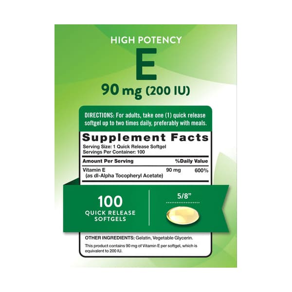 Nature's Truth High Potency E Softgels, 200 IU - Image 2