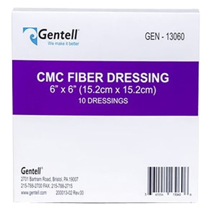 Gentell CMC Fiber Dressing, 6 x 6 Inch - Box of 10 - Image 1