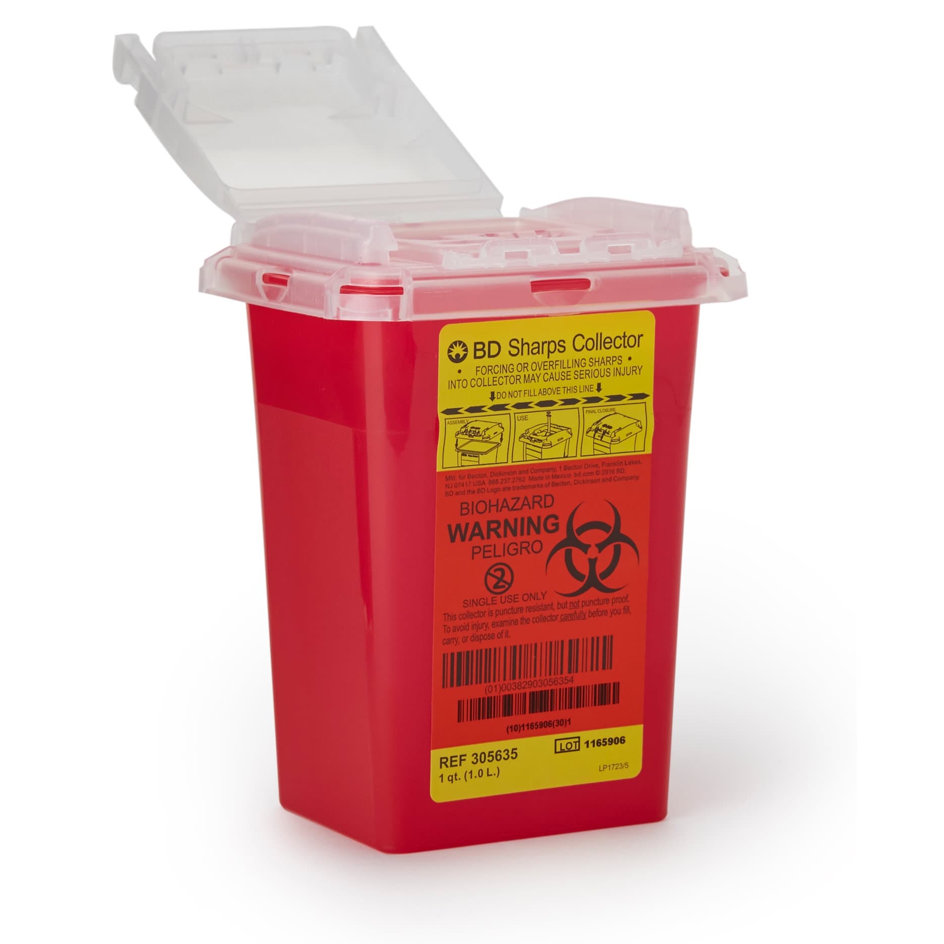 BD Phlebotomy Sharps Container, 1 Quart - Each - Image 1