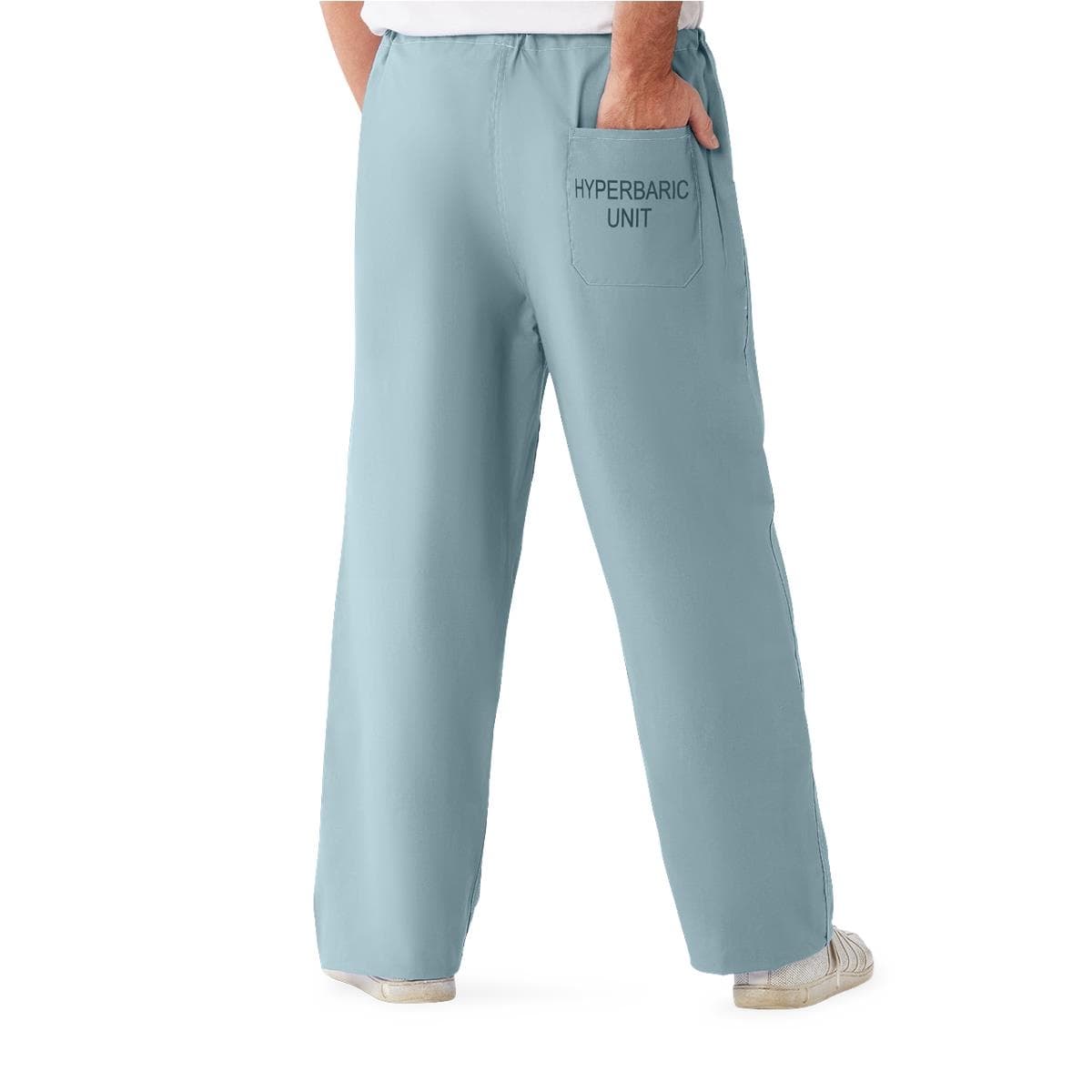 Medline CottonCare Unisex Hyperbaric 1-Pocket Scrub Pants with Drawstring Waist, Misty, XLarge - Each - Image 1