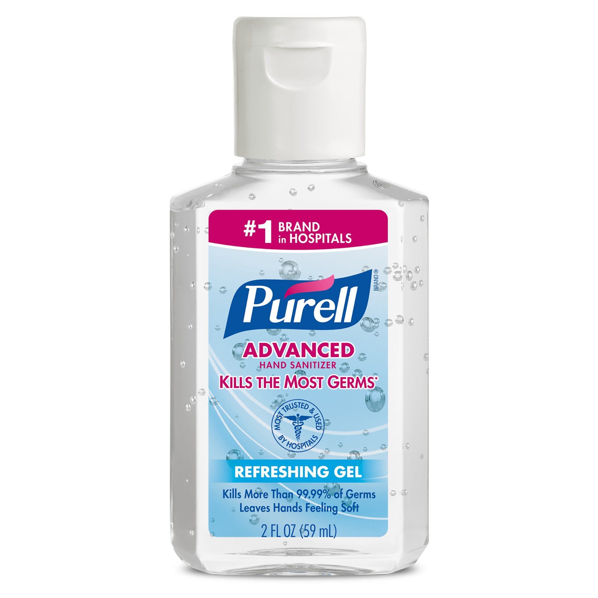 Purell Advanced Hand Sanitizer Gel, Flip Top Bottle, 2 oz - Case of 24 - Image 1