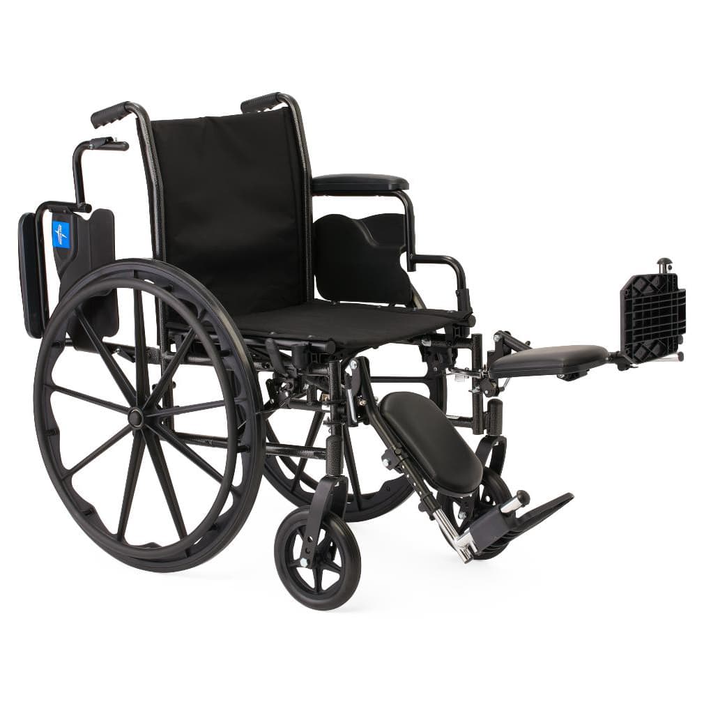 Medline Guardian K3 lightweight Wheelchair 18"W x 16"D Seat with Desk Length Arm and Elevating Leg Rests - Image 1