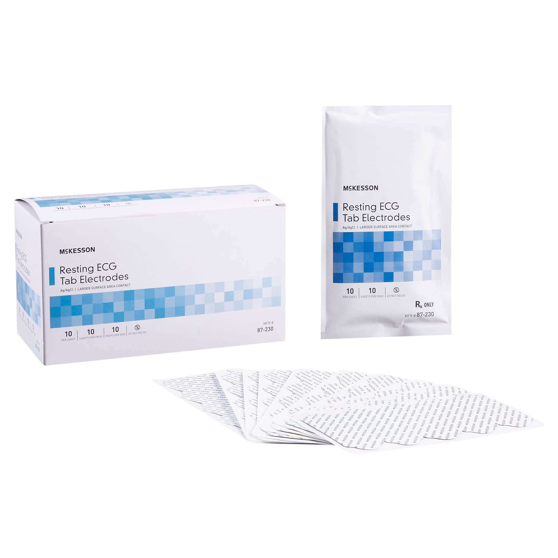McKesson ECG Resting Electrode Vinyl Material Conductive Adhesive Gel Square
