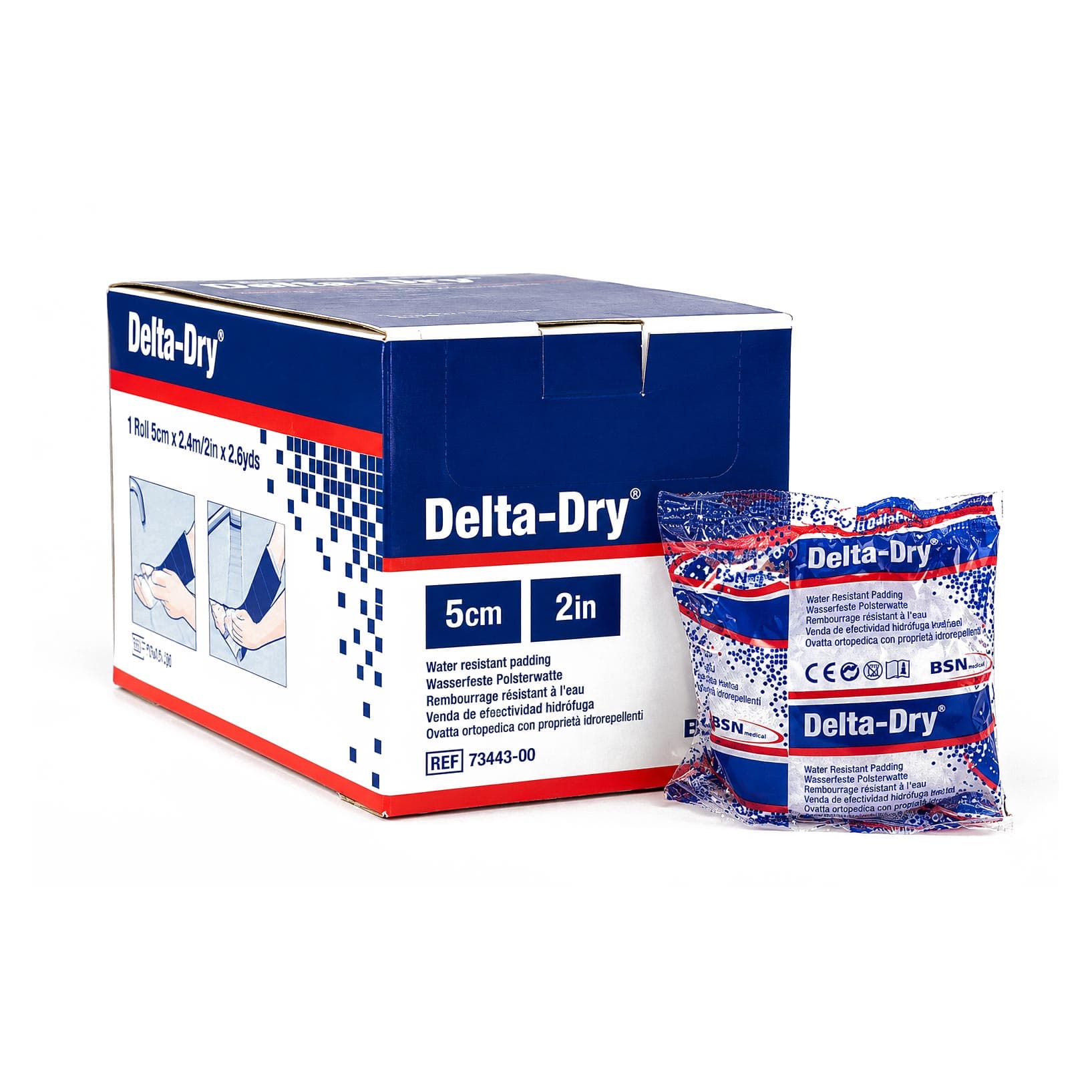 Delta-Dry Water Resistant Cast Padding, 2 Inch x 2.6 Yard - Package of 12 - Image 1