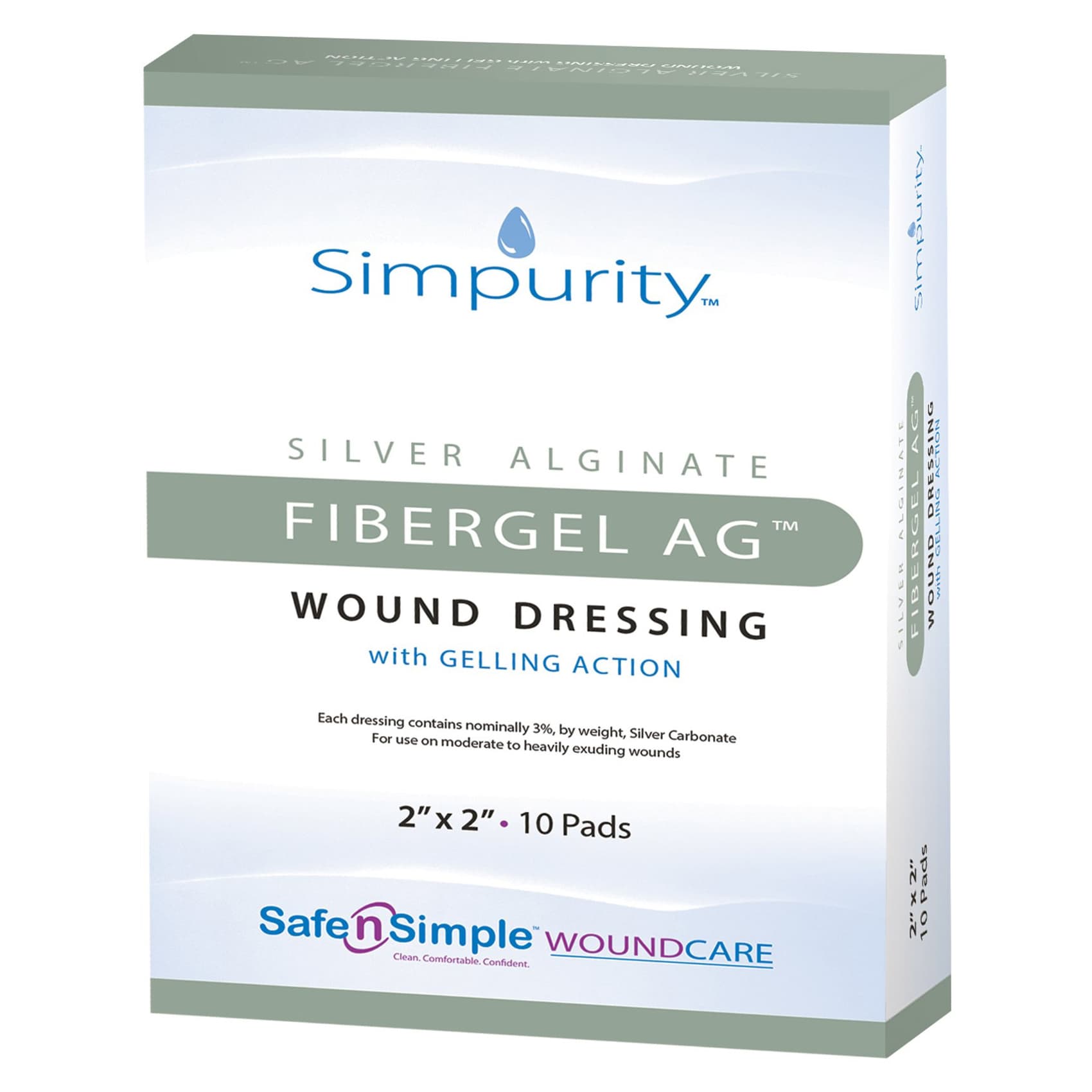 Simpurity Fibergel AG Silver Alginate Wound Dressing - Image 2