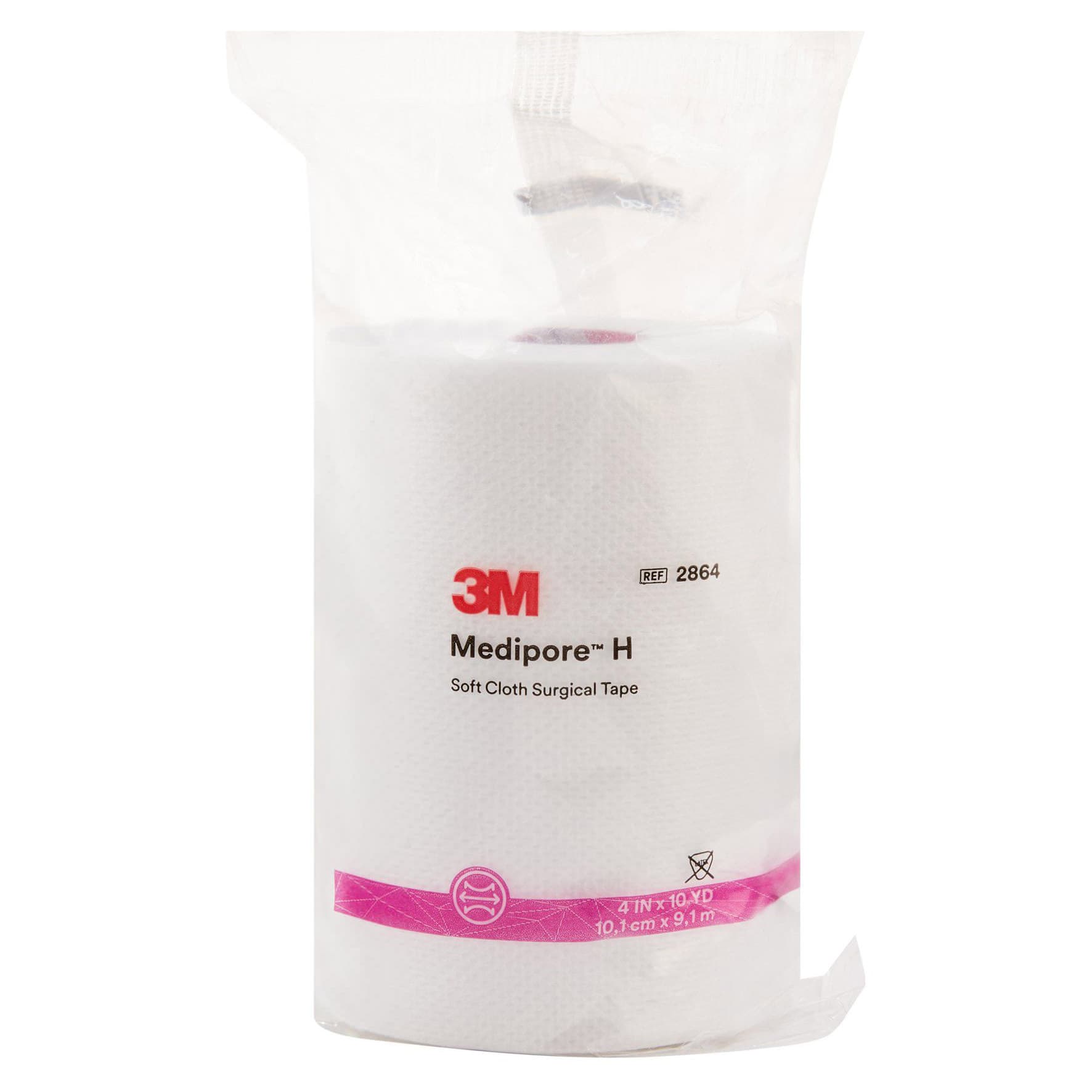 3M Medipore H Hypoallergenic Soft Cloth Surgical Tape, White, 4 Inch x 10 Yards - Each - Image 1