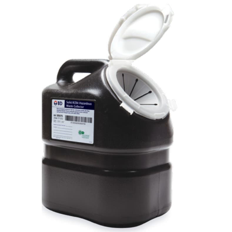 BD Recykleen RCRA Waste Container, 3Gal, Hinge Cap with Petals - Image 1