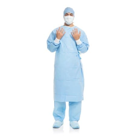 Aero Blue Surgical Gown with Towel, Blue, Extra Large-Extra Long - Each - Image 1