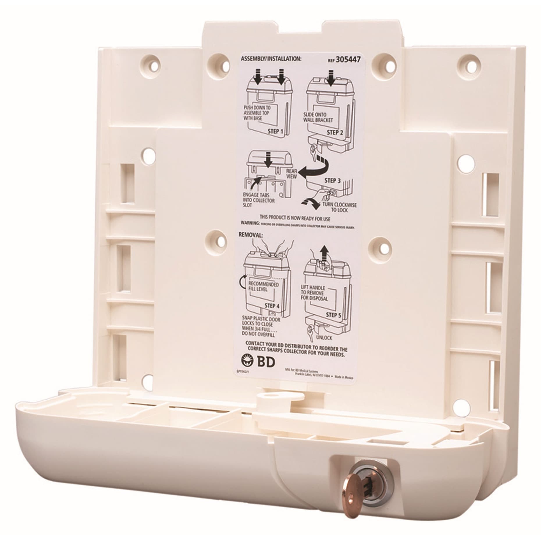 BD Locking Wall Bracket for 5.4 qt Sharp Container - Case of 10 - Image 1