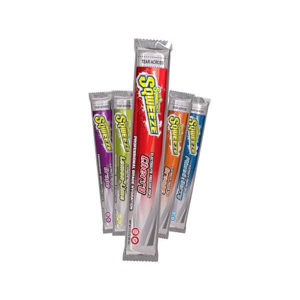 Sqwincher Squeeze Freezer Pop Oral Electrolyte Solution, Assorted Flavors, 3 oz - Bag of 10 - Image 1