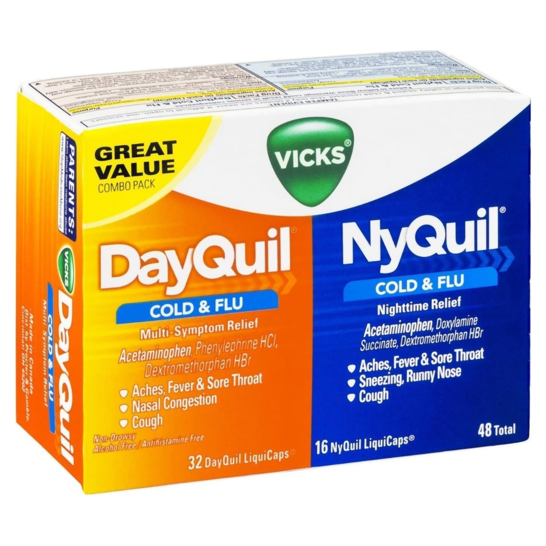 Dayquil Nyquil Combo Pack Cold And Cough Relief Gelcap - Carton of 48 - Image 2