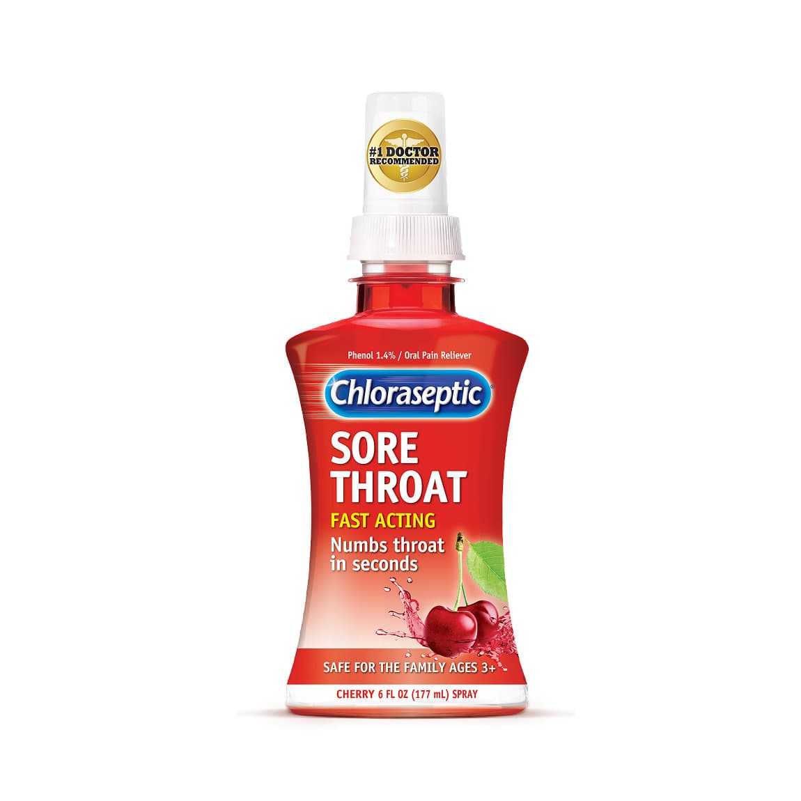 Chloraseptic Sore Throat Spray, Cherry, 6 oz - Each