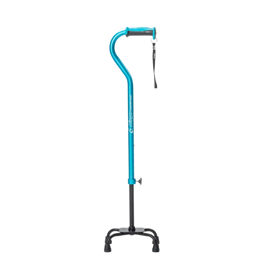 Drive Airgo Comfort-Plus Adjustable Quad Canes, Small Base, Blue - Case of 2 - Image 1