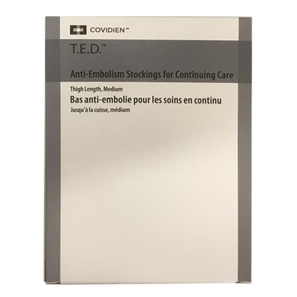 T.E.D Thigh-High Continuing Care Anti-Embolism Stockings, Medium-Regular, White - Cardinal Health - Each - Image 1