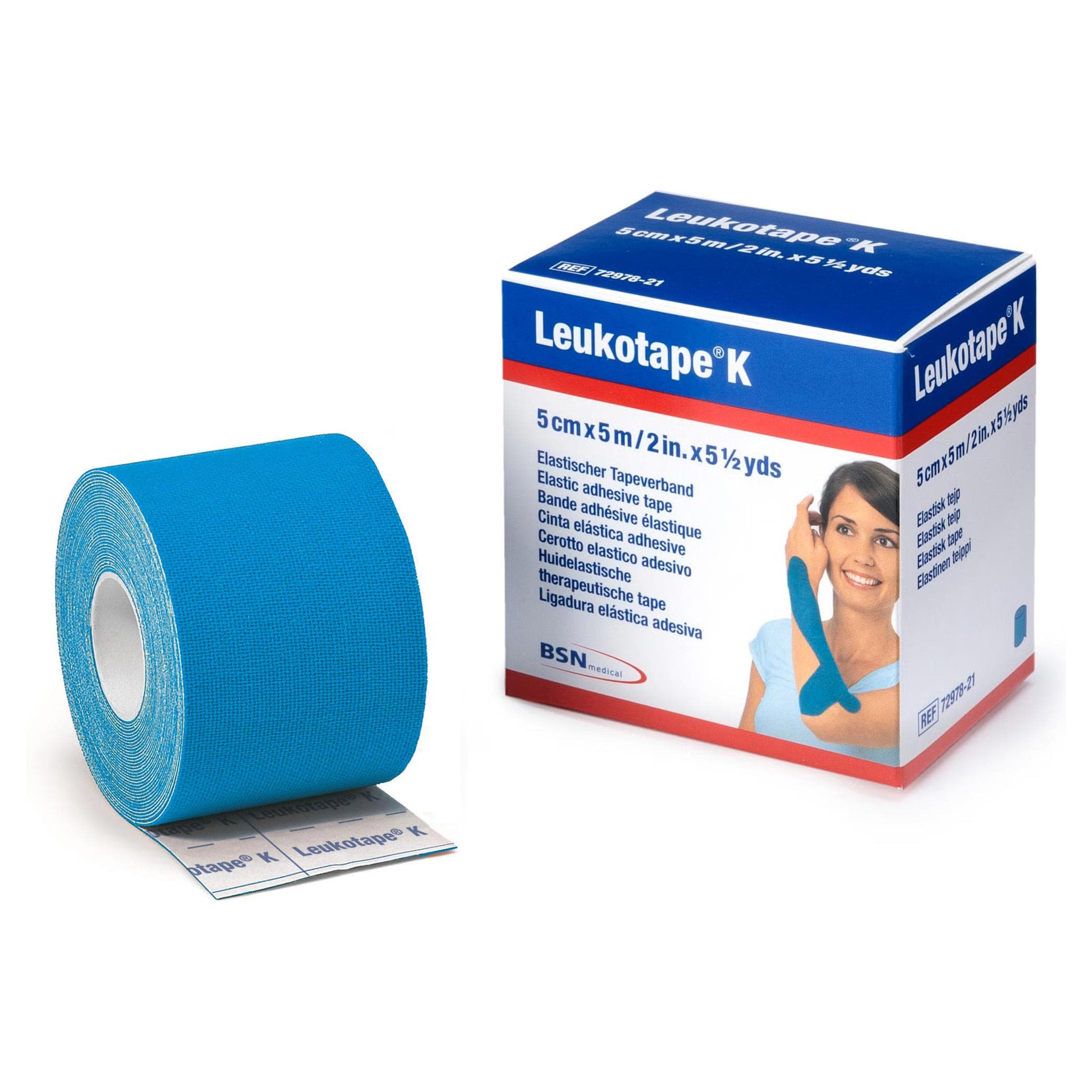 Leukotape Orthopedic Corrective Tape, 2 Inch x 5.5 Yards, Light Blue - Package of 5 - Image 1