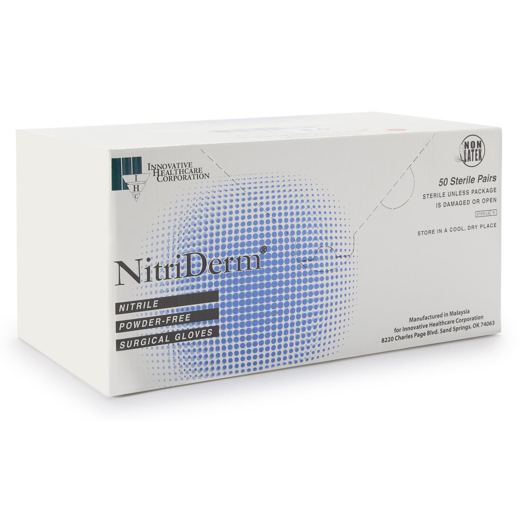 NitriDerm Sterile Nitrile Surgical Gloves, Size 8 - Case of 200 - Image 1