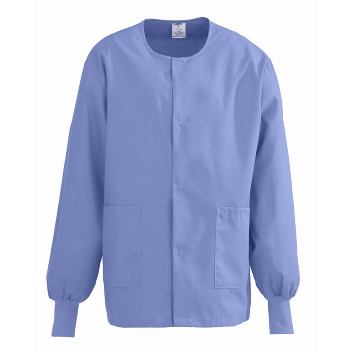 Medline Comfortease Unisex Crew-neck Warm-up Jacket, Ceil Blue, 3XLarge - Image 1
