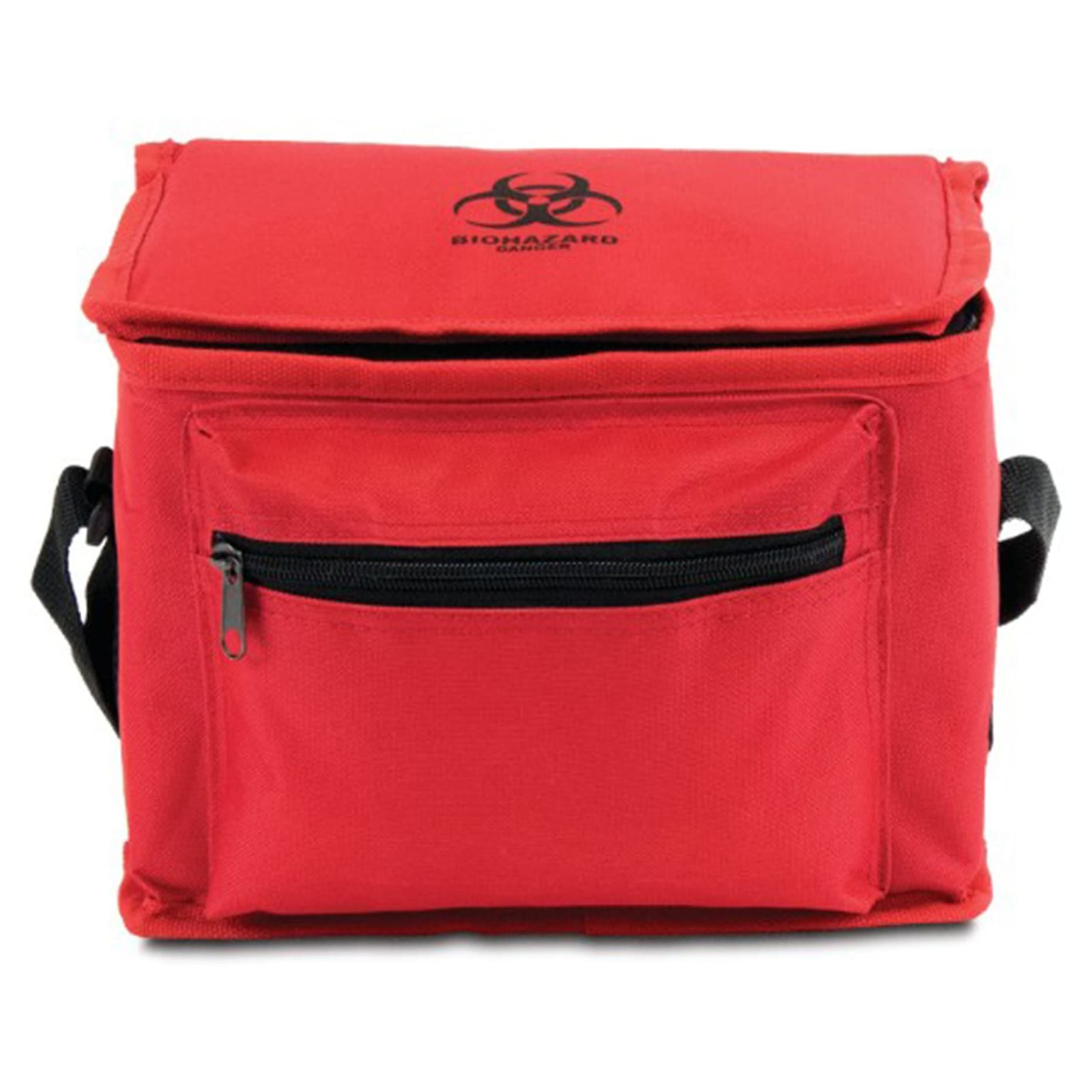 Hopkins Premium Insulated Biohazard Specimen Transport Tote, Red, 5-1/2 x 7 x 9 Inch - Image 1