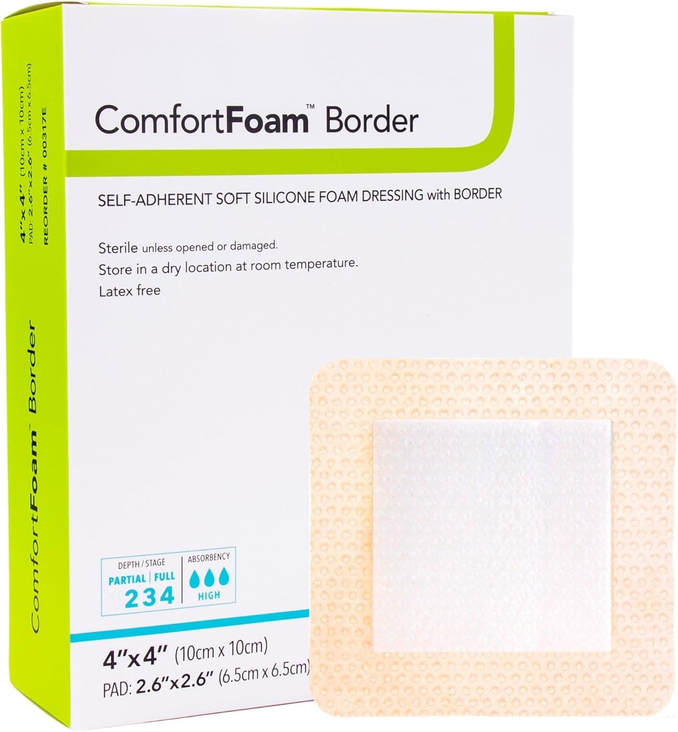 ComfortFoam Border Self-adherent Silicone Foam Dressing with Border - Image 2
