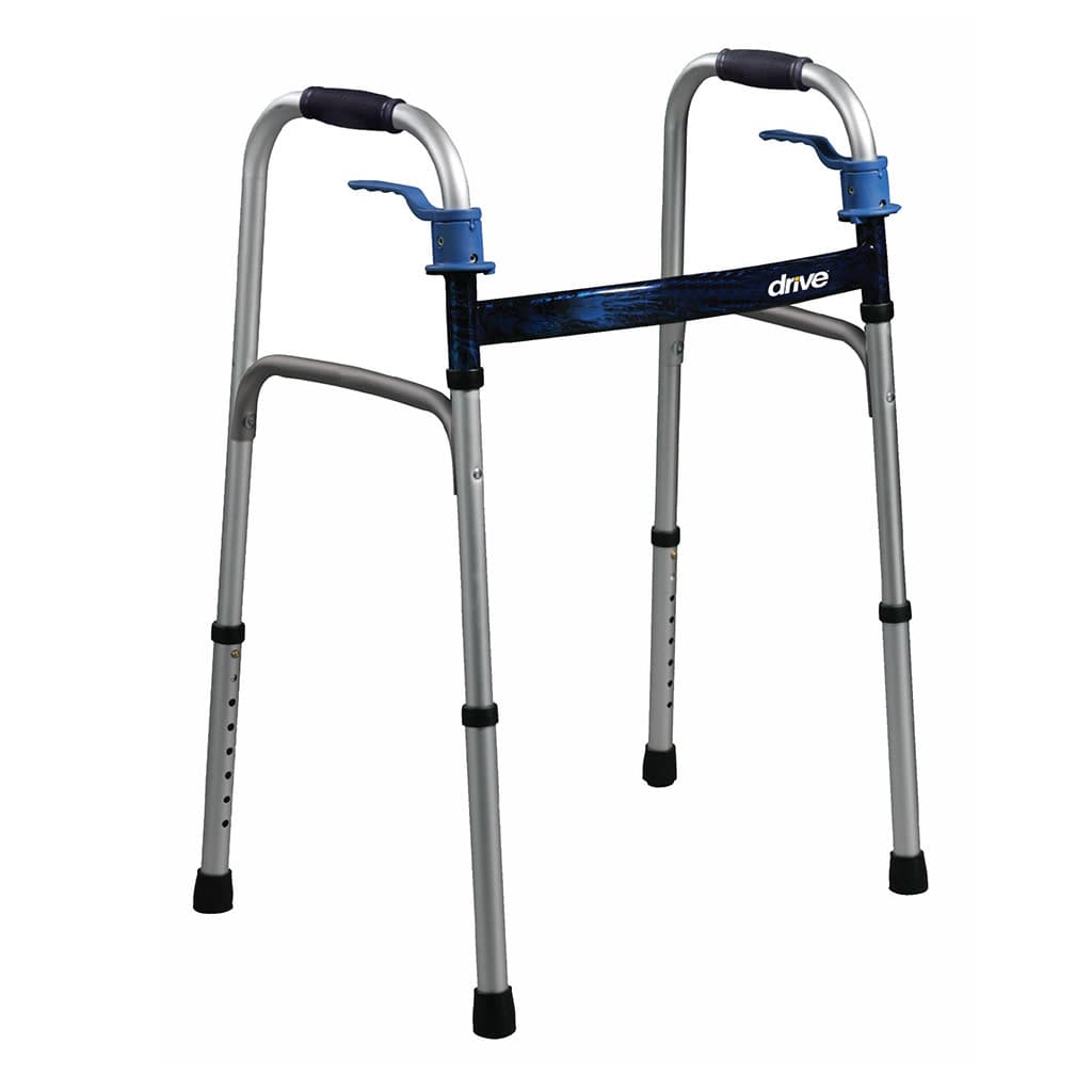 Drive Deluxe Adult Trigger Release Folding Walker - Case of 4 - Image 1