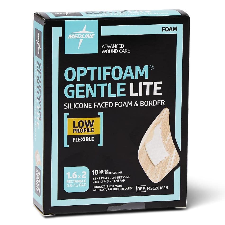 Optifoam Gentle Lite Silicone Faced Border Foam Dressing, Sterile - Image 2