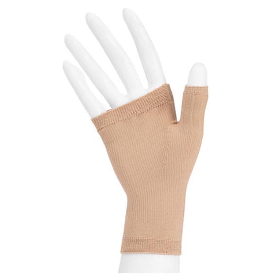 Juzo Soft Seamless Compression Gauntlet, Small, Beige, 15-20mmHg, Left Hand - Image 1
