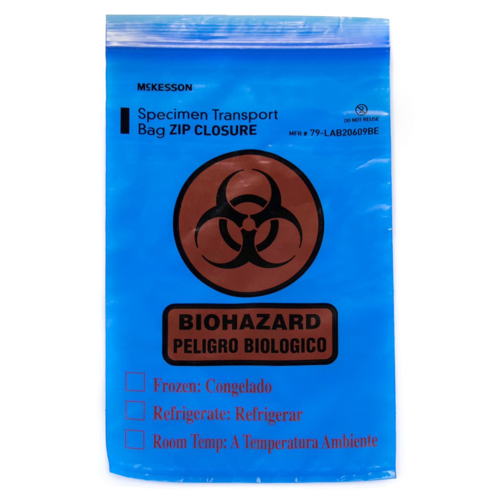 McKesson Plain Specimen Transport Bag with Document Pouch, Zip Closure, 6 x 9" - Case of 10 - Image 1