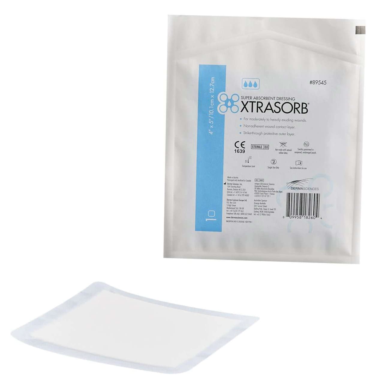Derma Xtrasorb Classic Super Absorbent Dressing, 4 x 5 Inch - Image 1