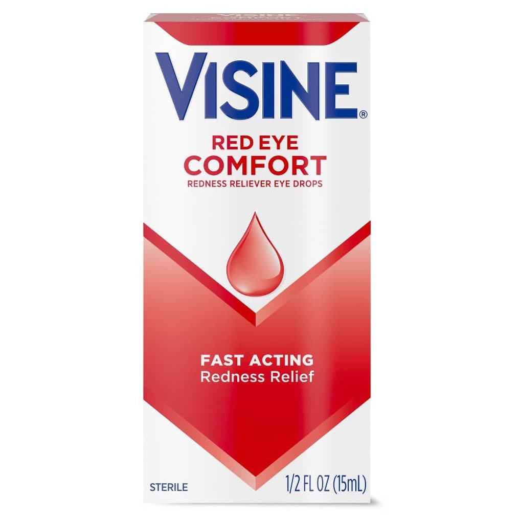 Visine Red Eye Comfort Redness Reliever Eye Drops, 0.5 oz