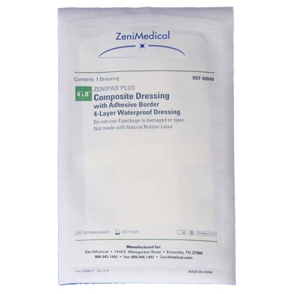 ZeniPad Plus Composite Wound Dressing, 4 x 8 Inch - Each - Image 1