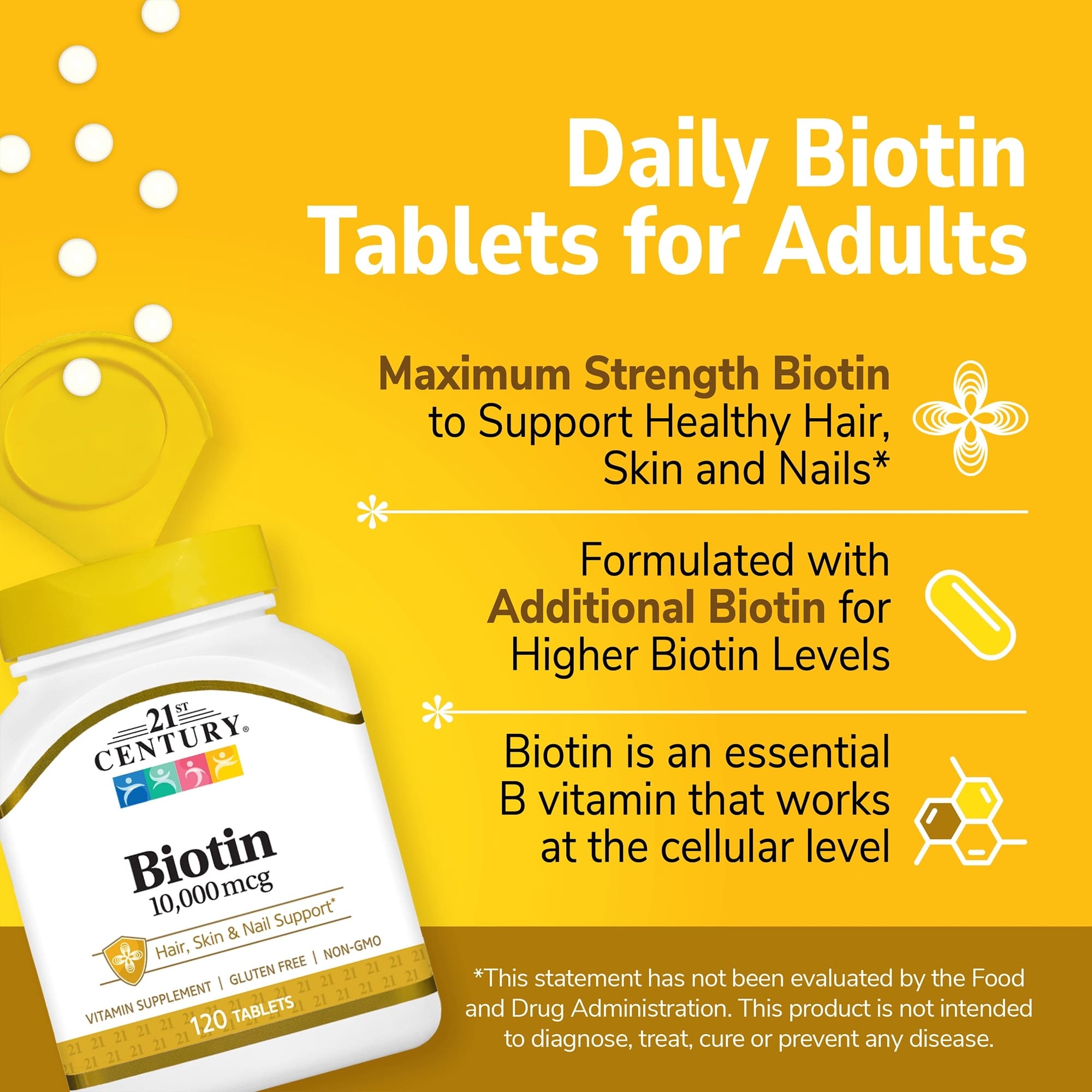 21st Century Vitamin B7 Biotin Supplement Tablets, 10,000 mcg - Image 9