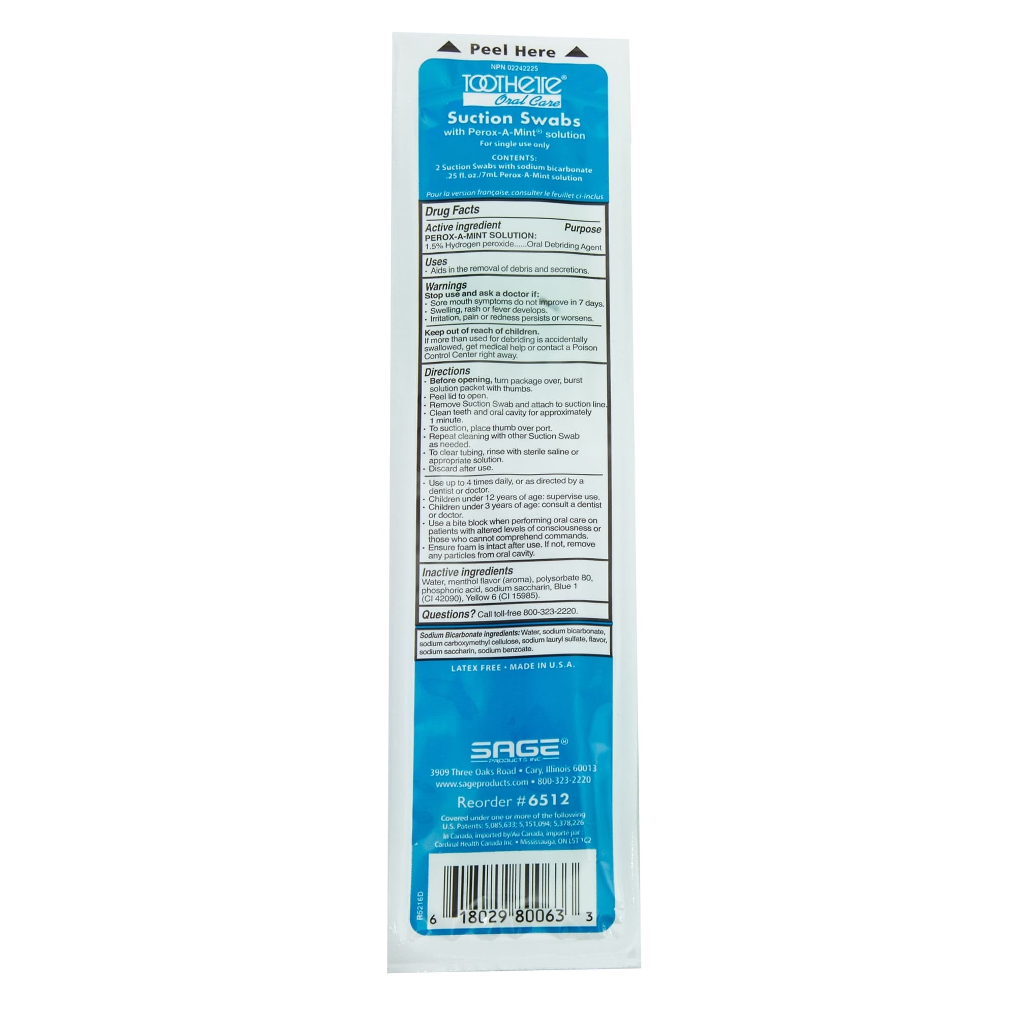 Sage Toothette Suction Swabs with Perox-A-Mint Solution - Image 2