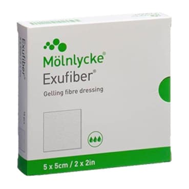 Exufiber Gelling Fiber Dressing, 2 x 2 Inch - Case of 40 - Image 1