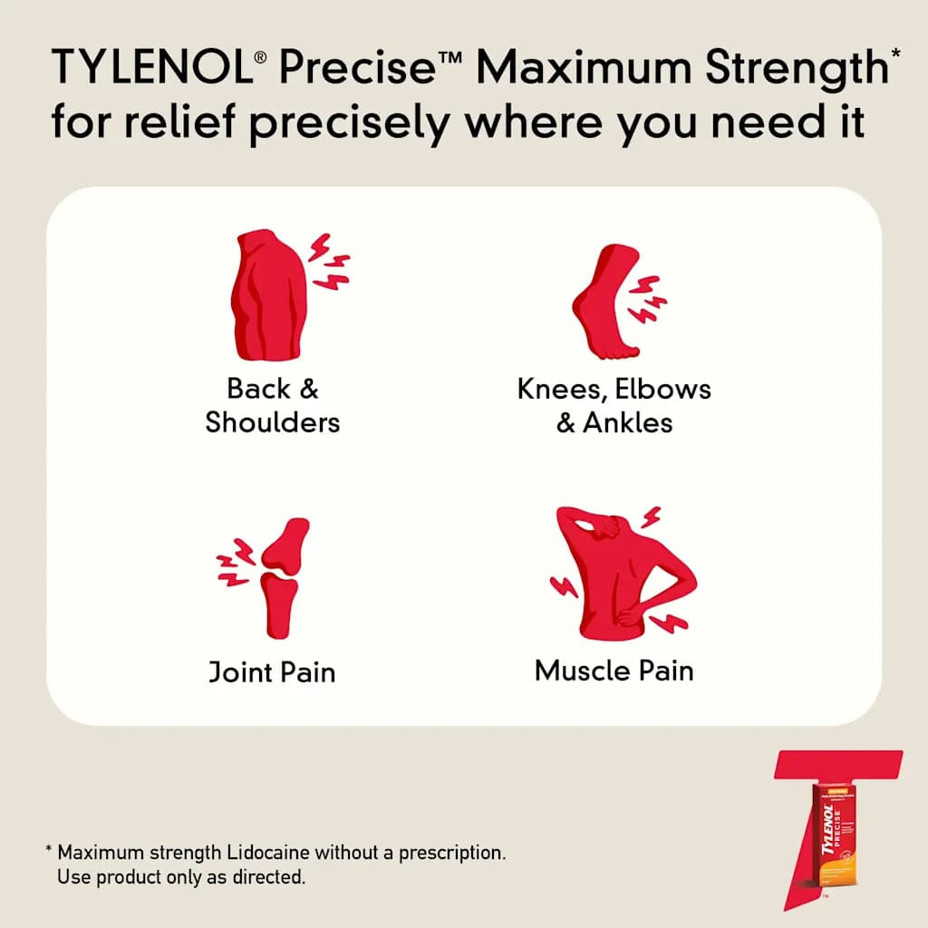 Tylenol Precise Warming Pain Relief Cream, 4% Lidocaine,4 oz - Each - Image 3
