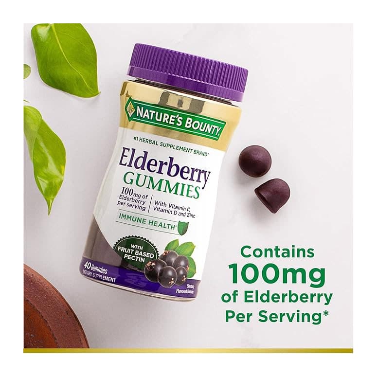 Nature's Bounty Elderberry Gummies - Bottle of 40 - Image 3