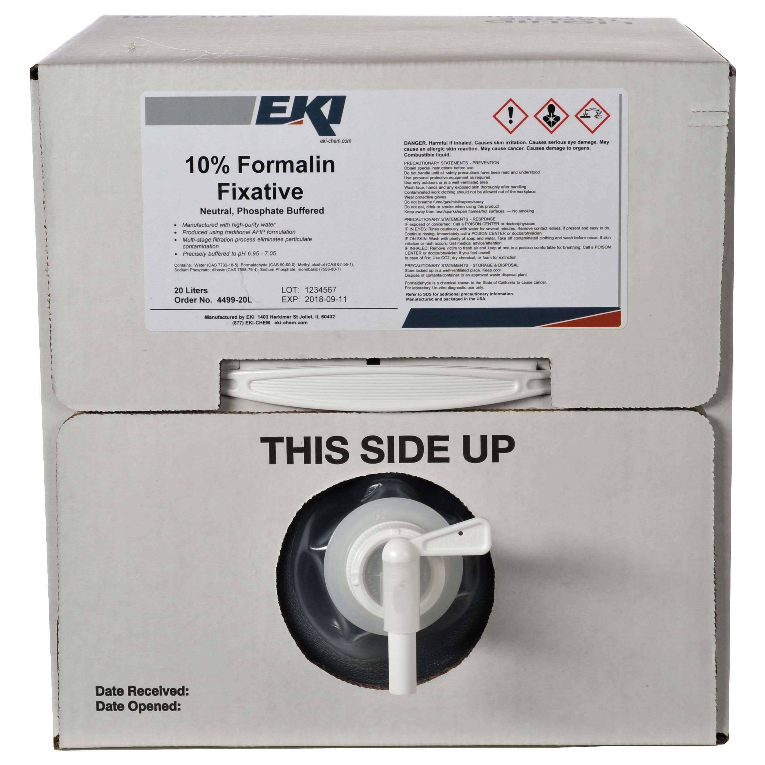 Neutral Phosphate Buffered Formalin Fixative Reagent, 10 %, 10 L - Each - Image 1