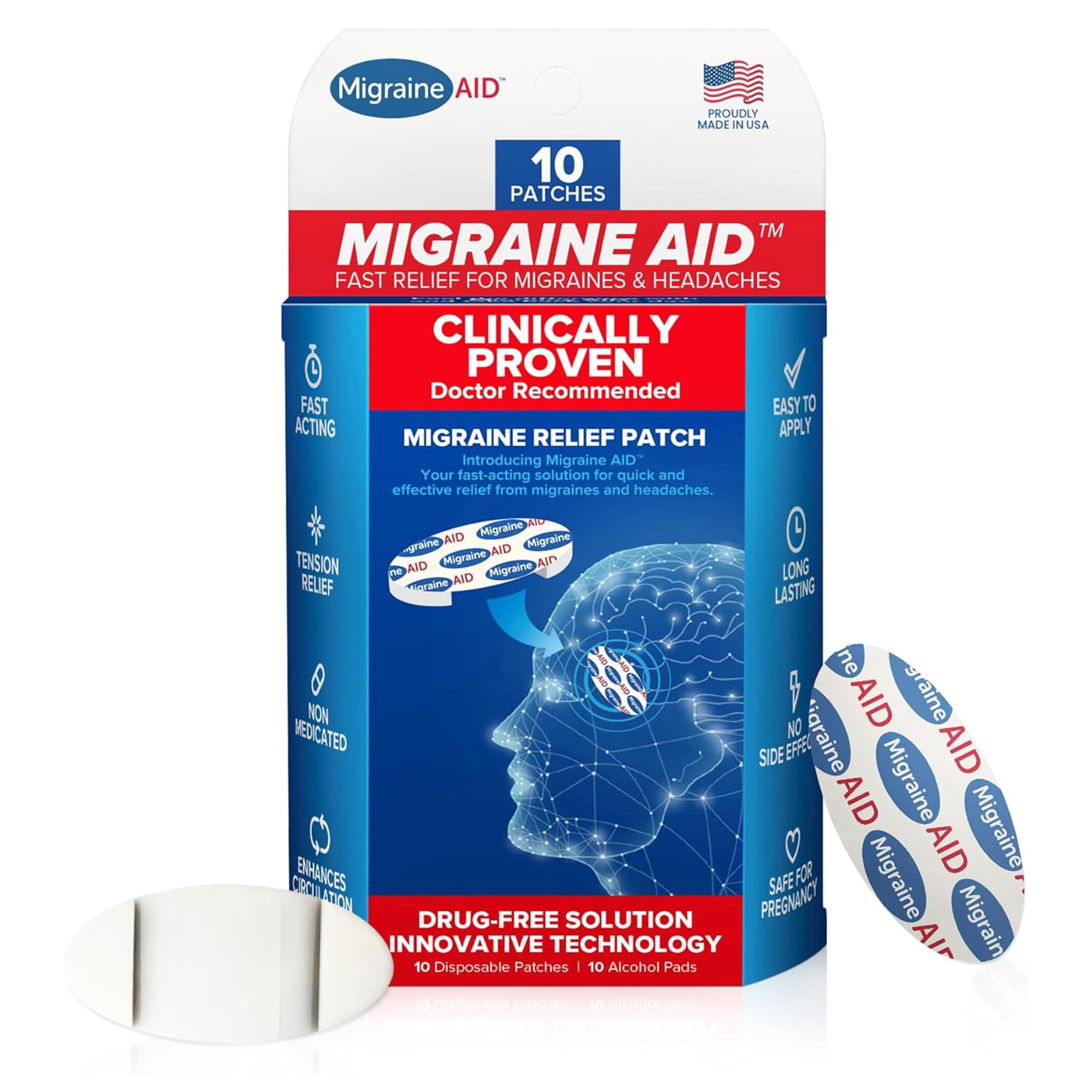 CarpalAid Migraine Aid Pain Relief Patch - Case of 240 - Image 1