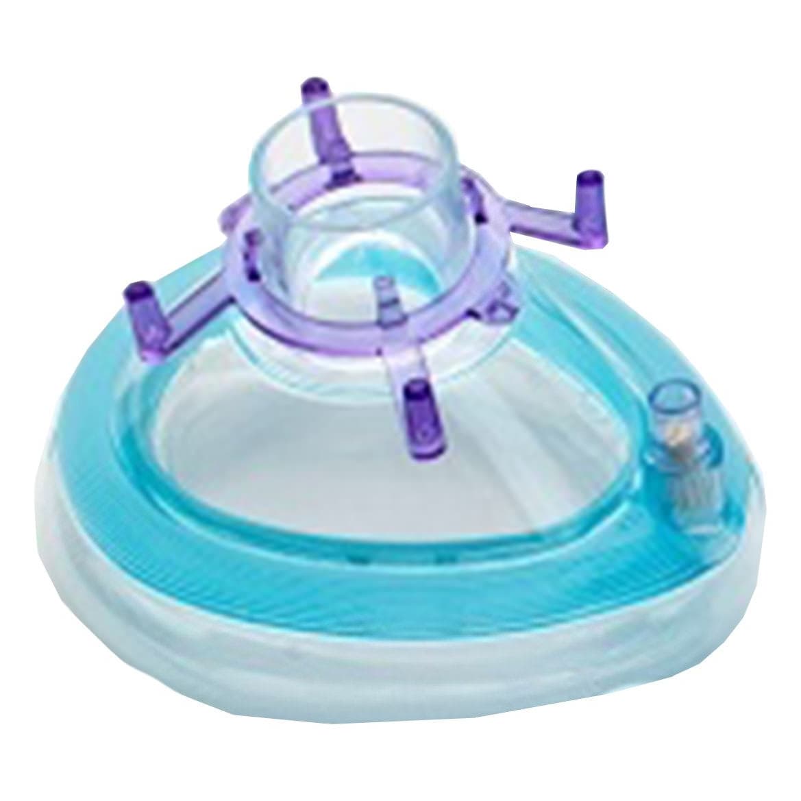 Ambu King Anesthesia Mask Clear-Purple Ring Hook Ring Top Valve Size 3 - Each - Image 1