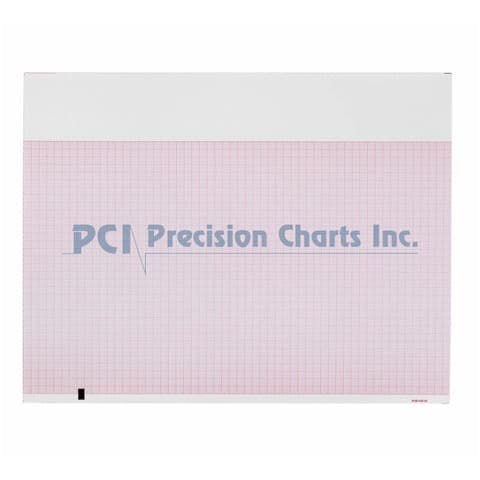 Precision Charts Z-Fold ECG Red Grid Recording Chart Paper, 8.5" x 138' - Image 1