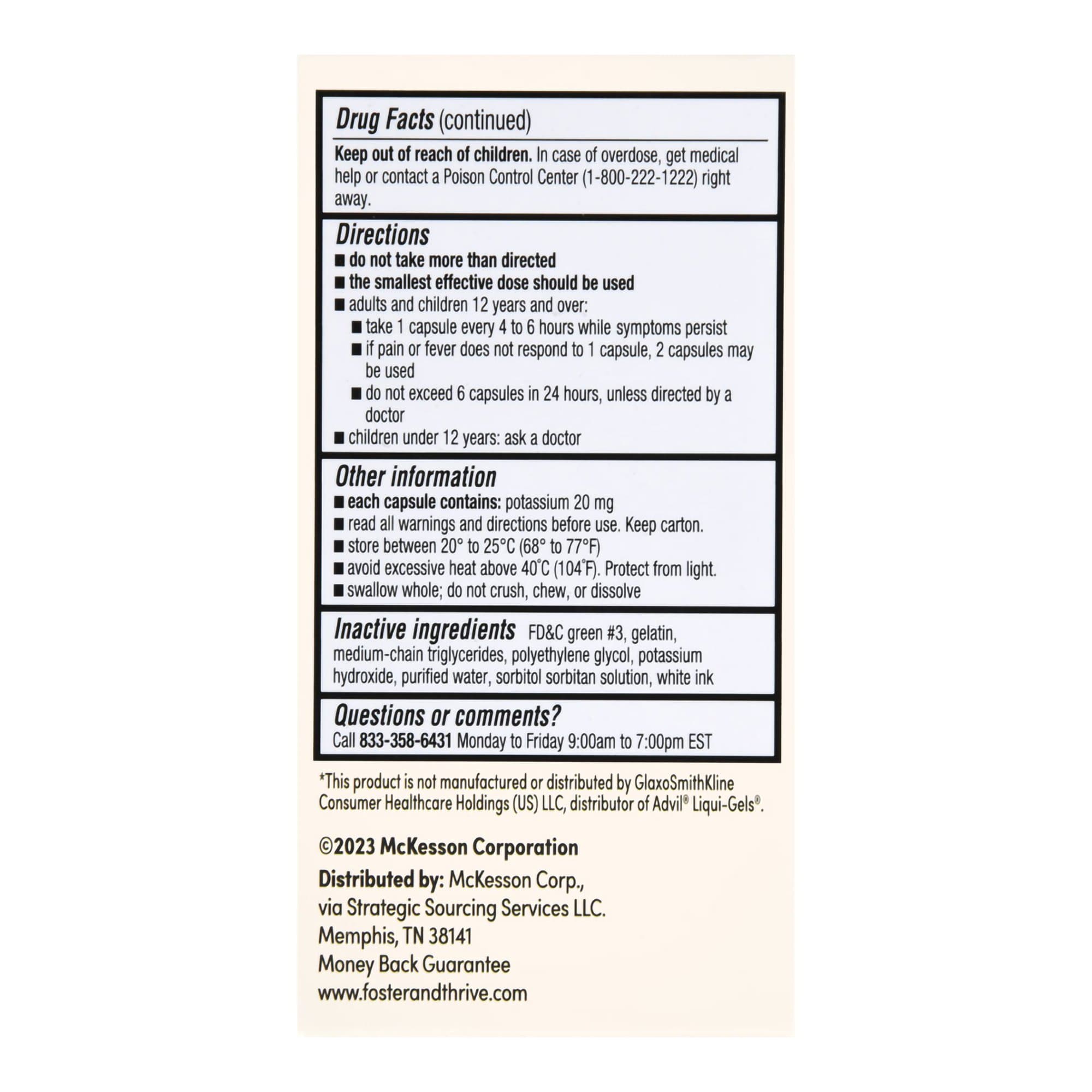 Foster & Thrive Ibuprofen Pain Relief Capsule - Bottle of 40 - Image 4