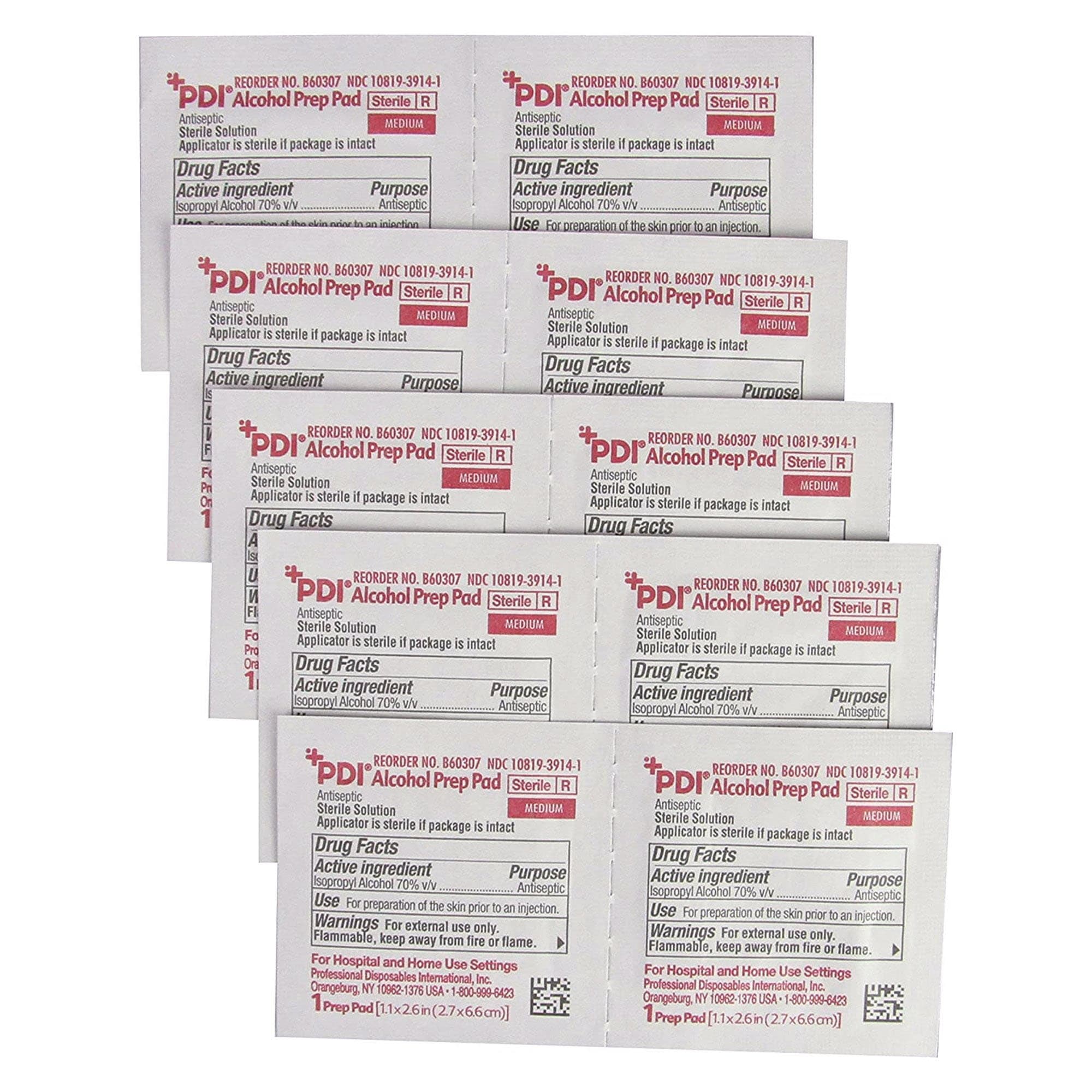 PDI NonWoven Gauge Alcohol Prep Pad, Medium, 2 x 2 Inch - Each - Image 1