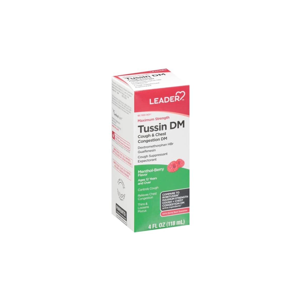 Leader Maximum Strength, Tussin DM Cough & Chest Congestion Liquid, 8 oz - Each - Image 1