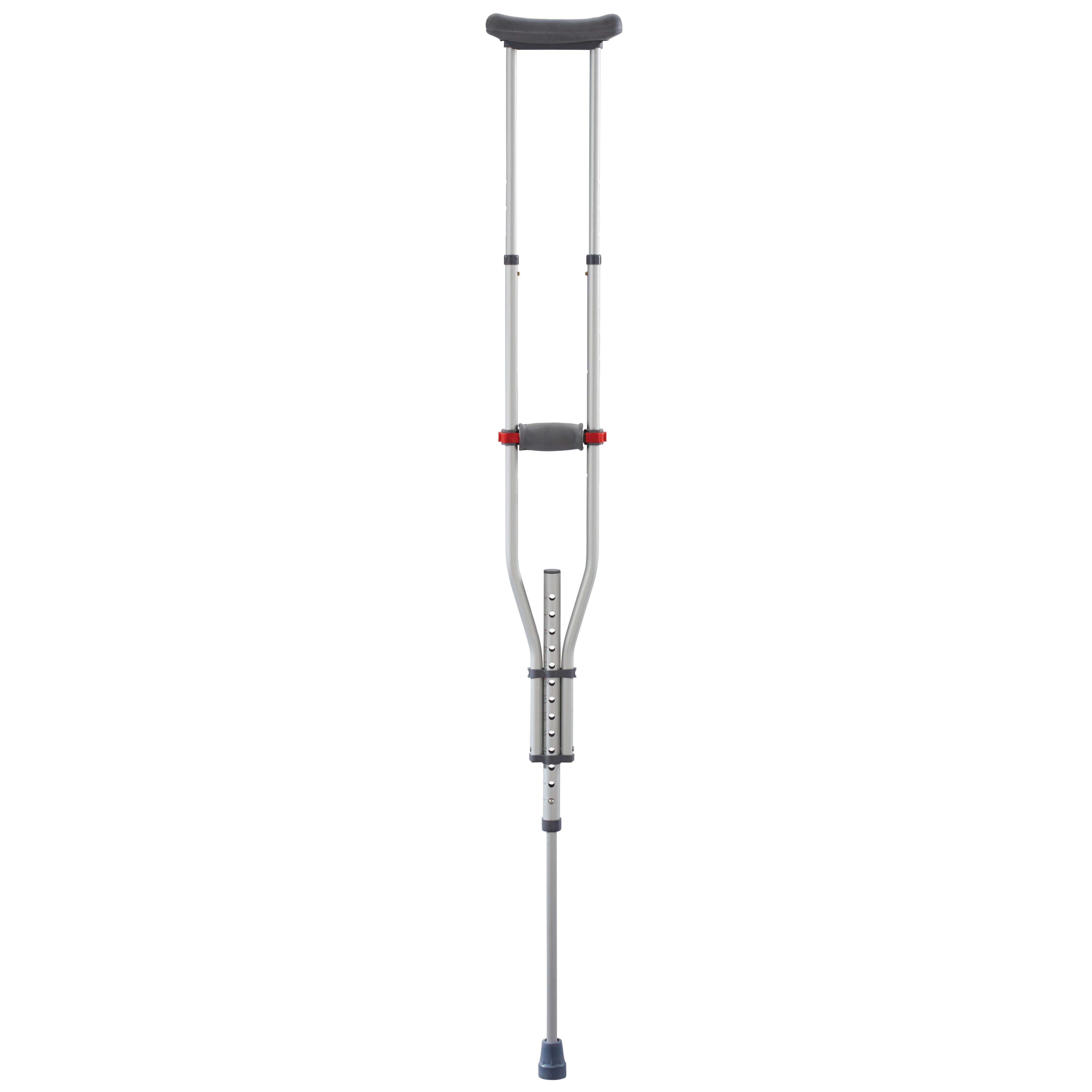 Medline Quick-Fit Aluminum Crutches with Red Dot Hand Grip - Case of 2 Pair - Image 1
